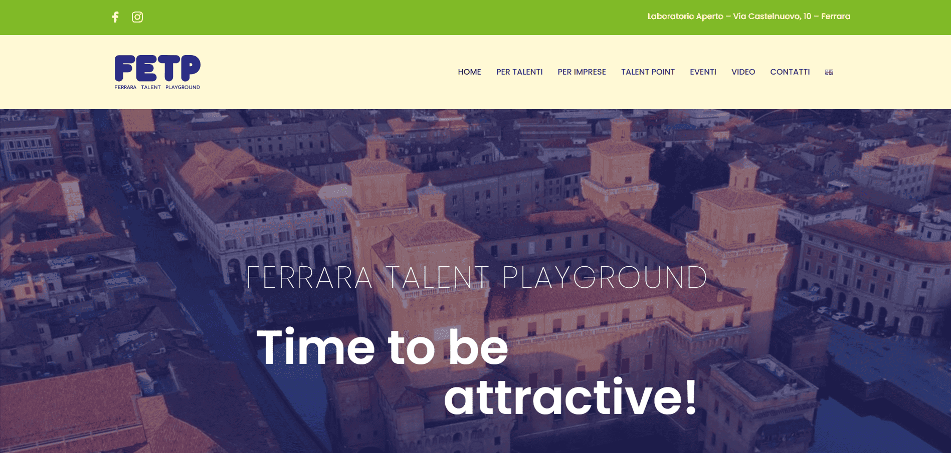 Sito web Ferrara Talent Playground